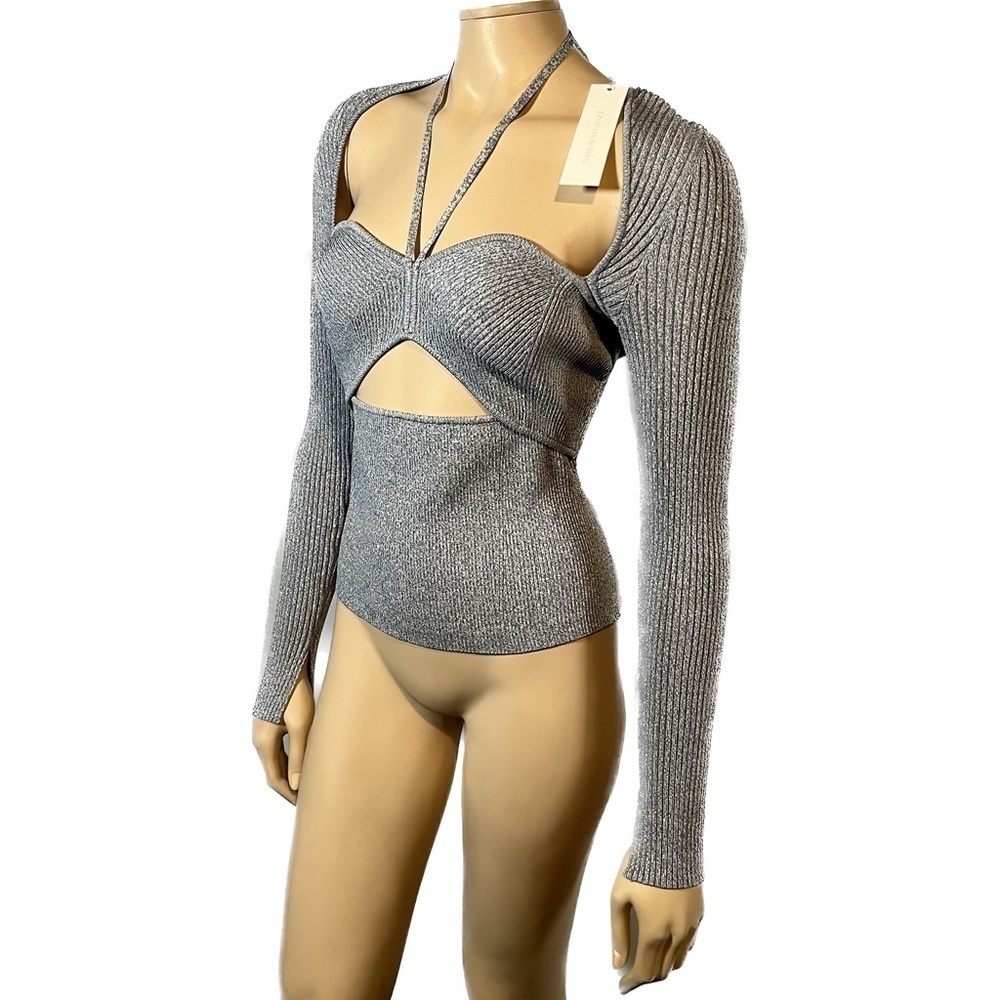 NWT Jonathan Simkhai Alexia Knit Pullover Sweater Top with cutouts